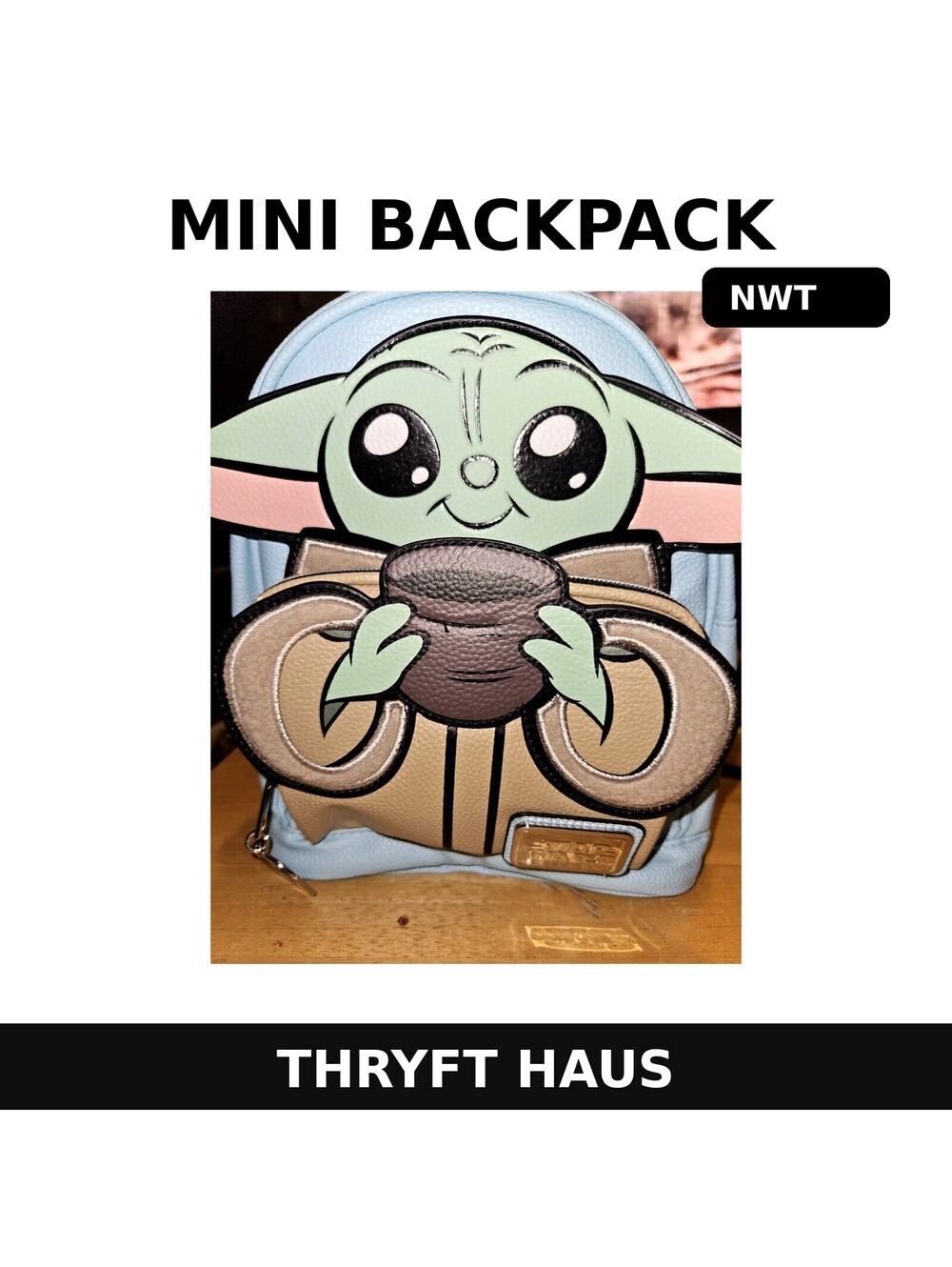 Disney Star Wars Baby Yoda Mini Backpack Light Blue NWT